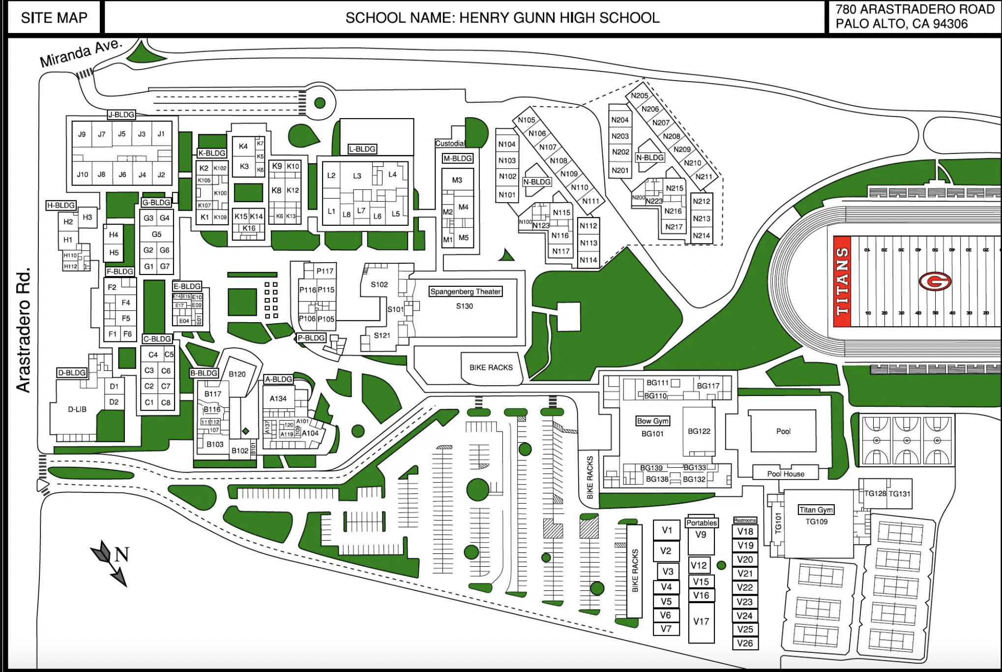 Gunn High School Map